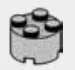 Brick 2 x 2 round in Gray, Steel