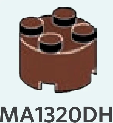 Brick 2 x 2 round in Brown