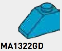 Slope brick 45 1 x 2 in Blue, Rich Sky