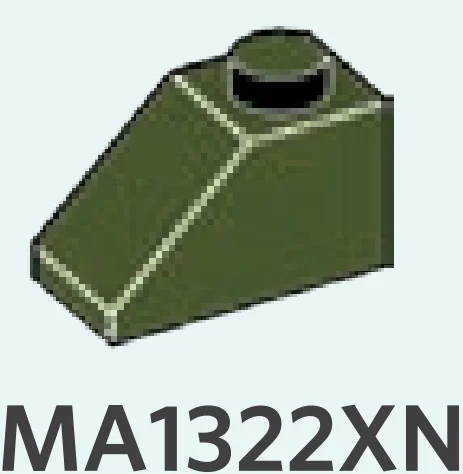 Slope Brick 45 1 x 2 in Dark Green, Military