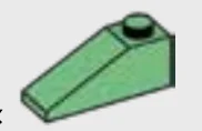 Slope brick 33 1 x 3 in Green, Vertigris