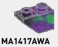 Slope brick 45 1 x 2 inverse in Purple/Green, Marbled