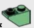 Slope brick 45 1 x 2 inverse in Green, Vertigris