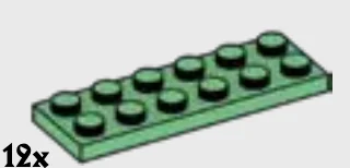 Plate 2 x 6 in Green, Vertigris