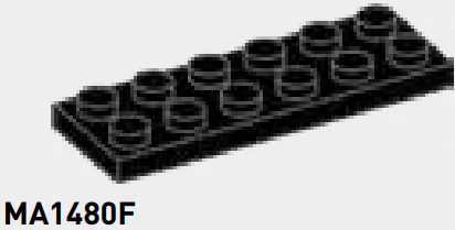Plate 2 x 6 in Black