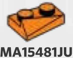 Slope Plate 2 x 1, double-sloping, left in Orange, Smoky