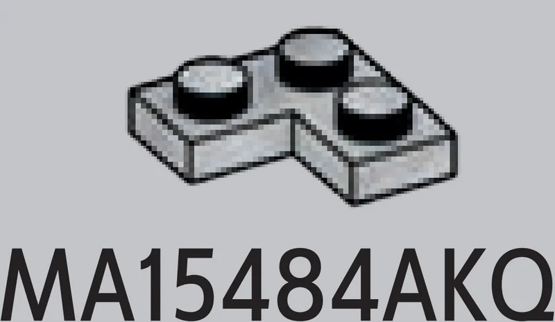 Plate 2 x 2 Corner in White with Black Marbling (Camo)