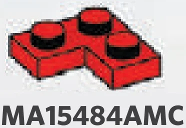 Plate 2 x 2 corner in Red, Flame