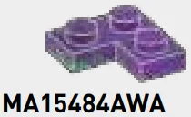 Plate 2 x 2 corner in Purple/Green, Marbled