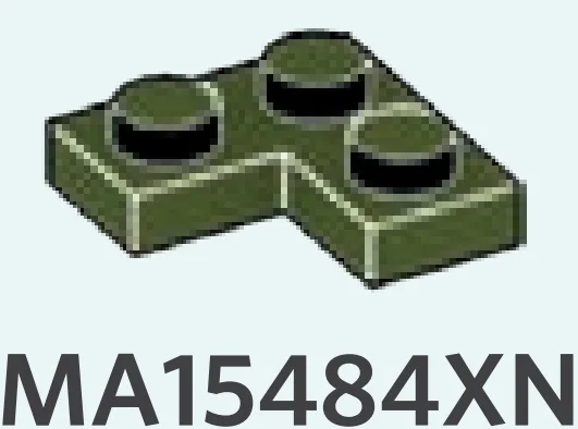 Plate 2 x 2 Corner in Dark Green, Military