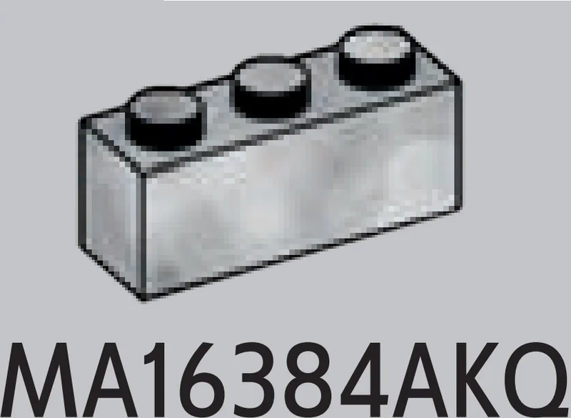 Brick 1 x 3 in White with Black Marbling (Camo)