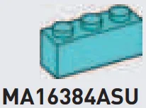 Brick 1 x 3 in Teal