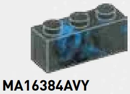 Brick 1 x 3 in Blue/Black, Marbled