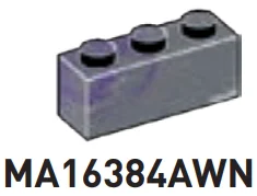 Brick 1 x 3 in Dark Gray/Purple, Marbled