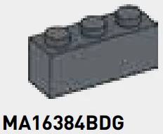 Brick 1 x 3 in Gray, Dark (Flake)