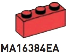 Brick 1 x 3 in Red, Cardinal