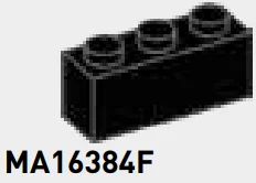 Brick 1 x 3 in Black