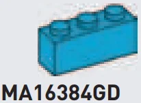 Brick 1 x 3 in Blue, Rich Sky
