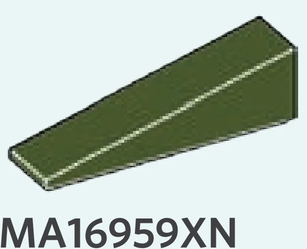 Slope 25 1 x 4 in Dark Green, Military