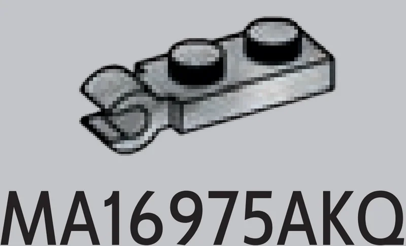 Plate Modified 1 x 2 with horizontal clip in White with Black Marbling (Camo)