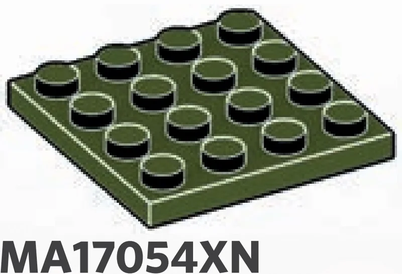 Plate 4 x 4 in Dark Green, Military