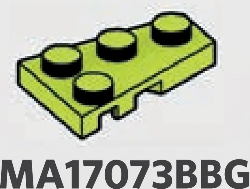 Wedge Plate 2 x 3 - Right in Green, Spring