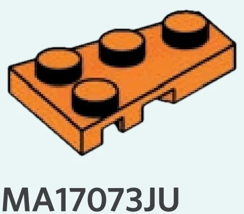 Plate 2 x 3 wedge, right in Orange, Smoky