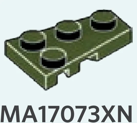 Wedge Plate 2 x 3 - Right in Dark Green, Military