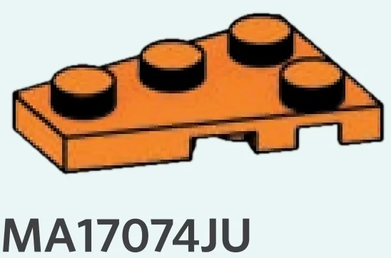 Plate 2 x 3 wedge, left in Orange, Smoky