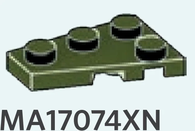 Wedge Plate 2 x 3 - Left in Dark Green, Military