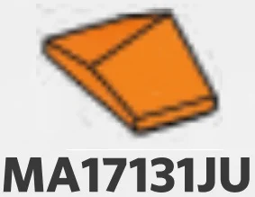 Slope plate 45 2 x 1 double with curved slope in Orange, Smoky