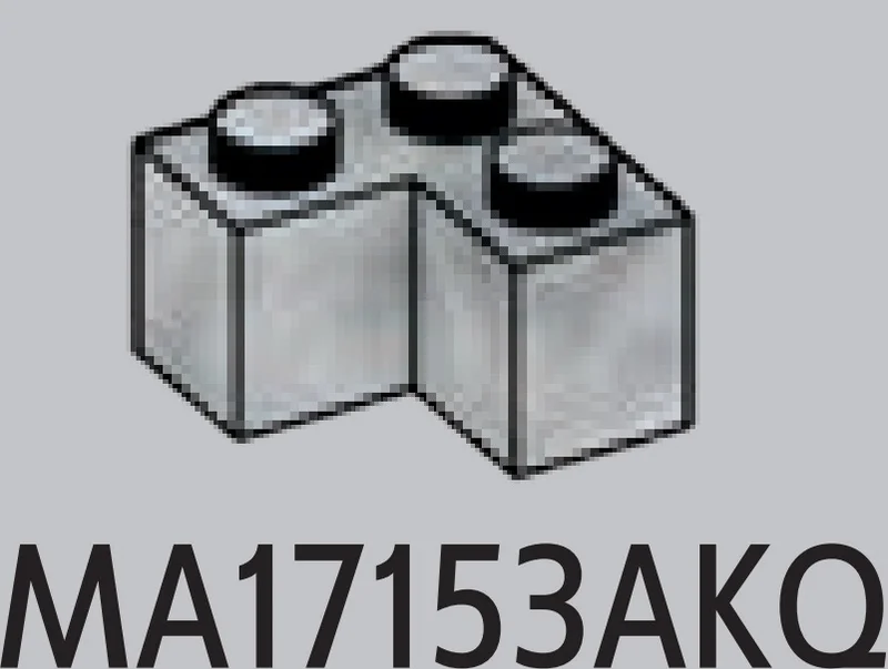 Brick 2 x 2 Corner in White with Black Marbling (Camo)