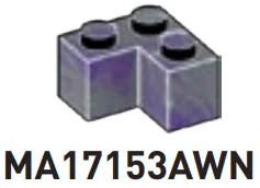 Brick 2 x 2 corner in Dark Gray/Purple, Marbled