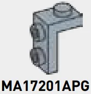 Bracket 1 x 1 - 1 x 2 with studs in Gray, Steel