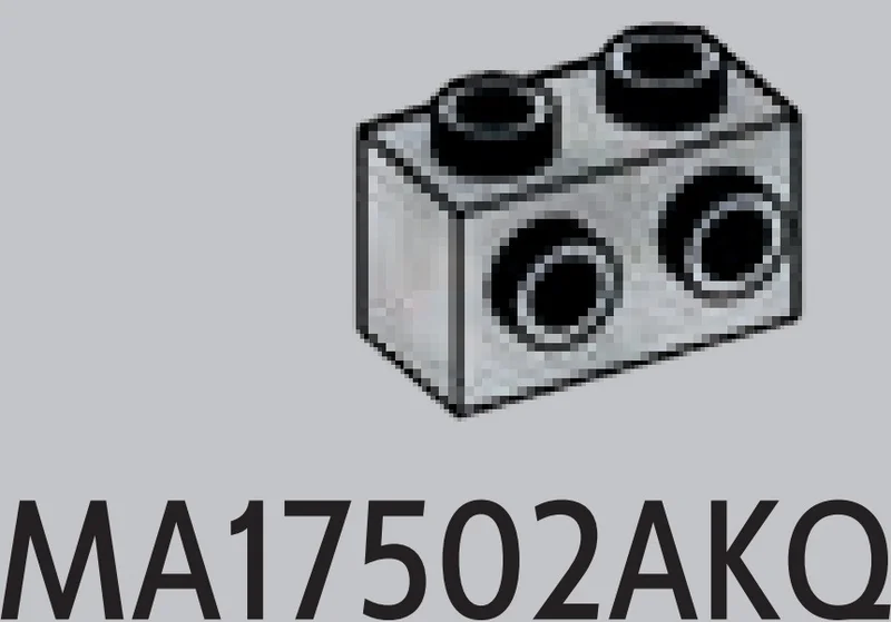 Brick Modified 1 x 2 with side studs in White with Black Marbling (Camo)