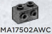 Brick Modified 1 x 2 with side studs in Gray, Dark (Metallic Camo)