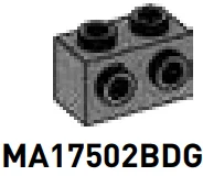 Brick Modified 1 x 2 with side studs in Gray, Dark (Flake)