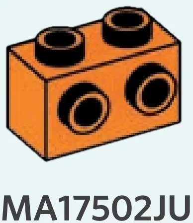 Brick Modified 1 x 2 with side studs in Orange, Smoky