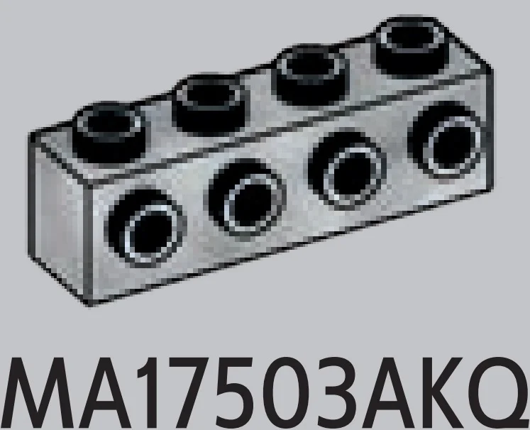 Brick Modified 1 x 4 with side studs in White with Black Marbling (Camo)