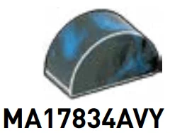 Brick 1 x 2 round top in Blue/Black, Marbled