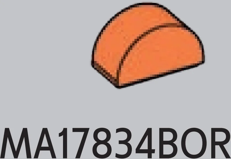 Slope 1 x 2 Round Top in Orange, Bright