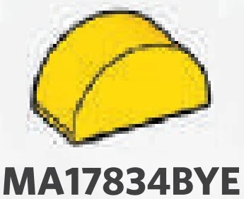 Brick 1 x 2 round top in Yellow, Lemon