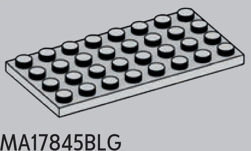 Plate 4 x 8 in Gray, Dull