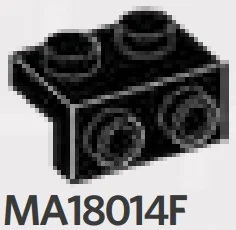 Bracket 1 x 2 - 1 x 2 with studs in Black