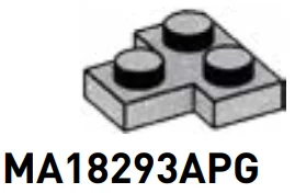 Plate 2 x 2 T-shape in Gray, Steel