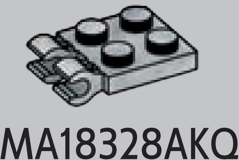 Plate Modified 2 x 2 with horizontal clips in White with Black Marbling (Camo)