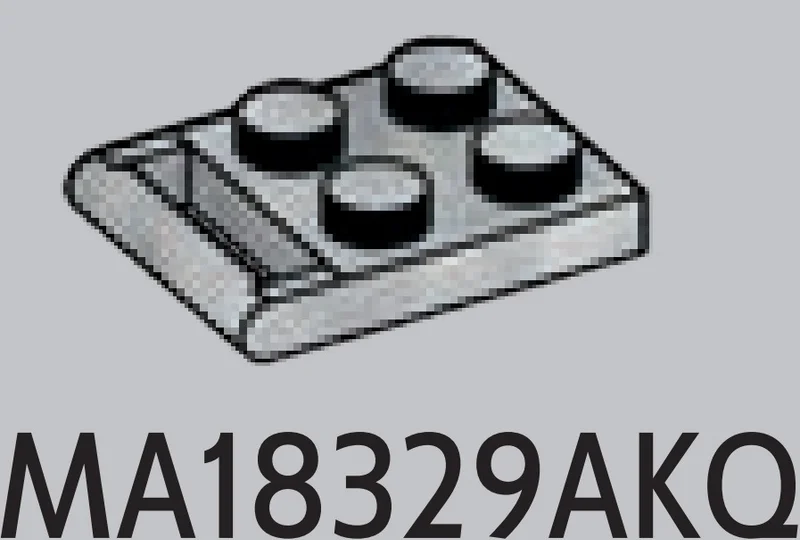 Plate 2 x 2 with handle in White with Black Marbling (Camo)