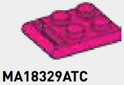 Plate 2 x 2 with handle in Pink, Barbie