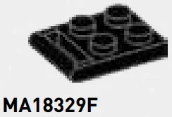 Plate 2 x 2 with handle in Black