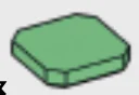 Tile 2 x 2 without corners in Green, Vertigris